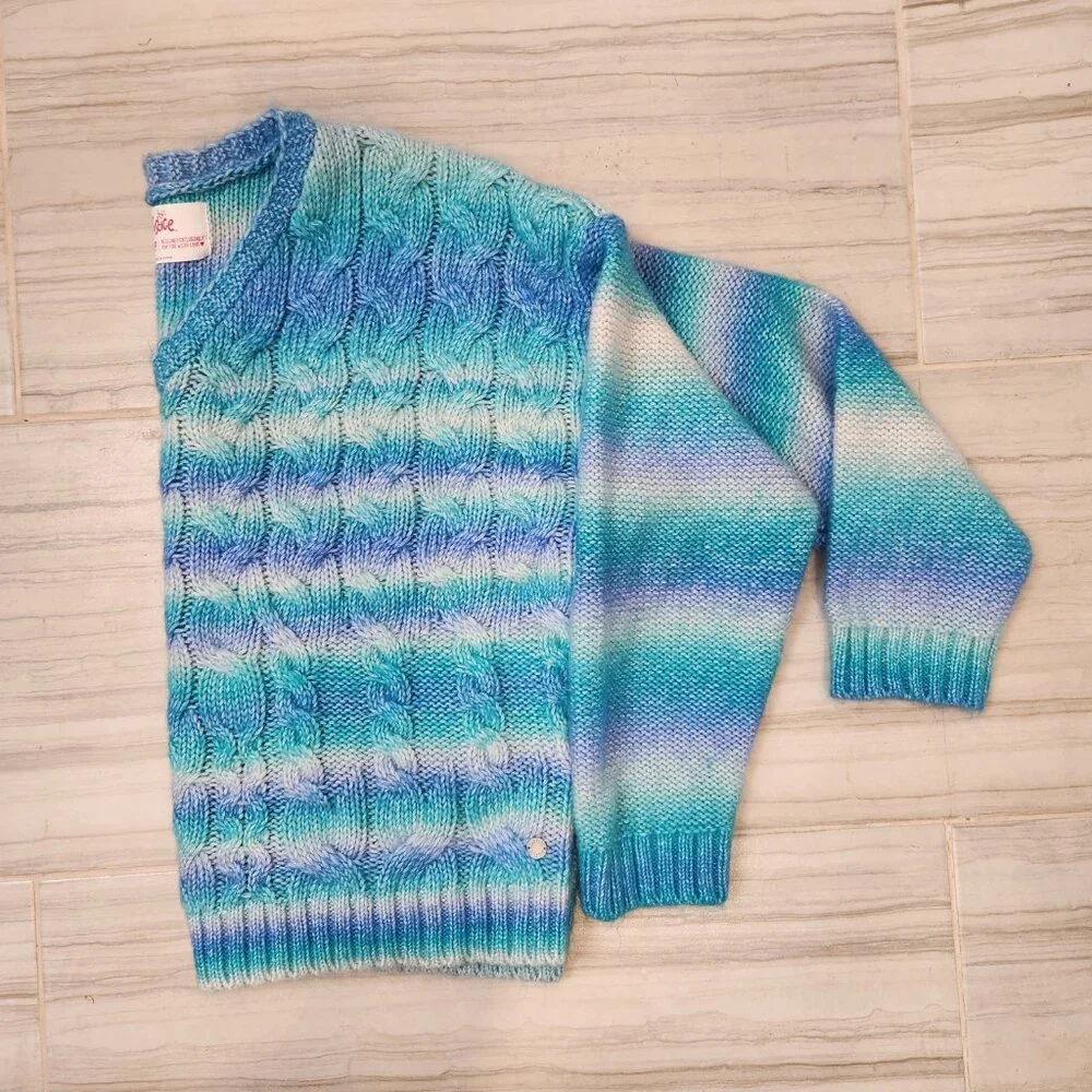 Justice Girls Blue Striped Sweater Size 20/22P